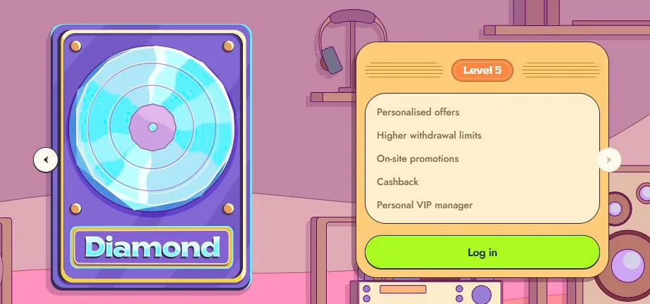 vip diamantová úroveň vinylcasino
